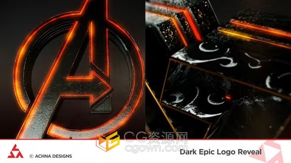 黑暗史诗LOGO揭晓3D动画电影开场预告片头视频-AE模板