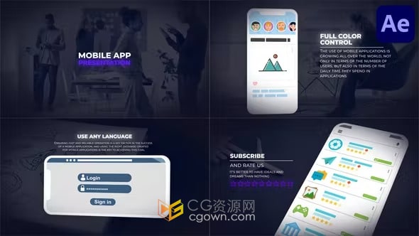 Mobile App Presentation移动应用程序演示宣传视频-AE模板