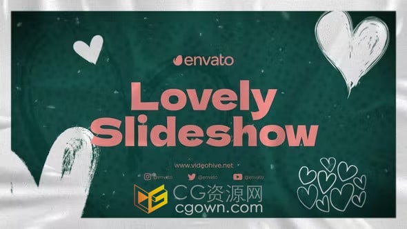 Lovely Slideshow AE模板美丽迷人可爱幻灯片视频相册