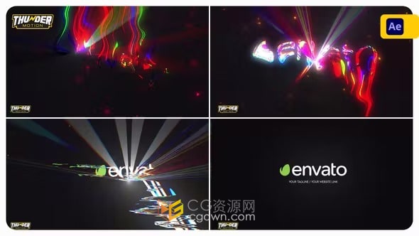 AE模板-rgb拆分彩色故障標(biāo)志動(dòng)畫Colorful Glitch Logo Reveal