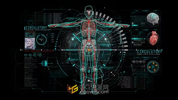 医学医疗科技HUD信息图特效动画效果-AE模板下载