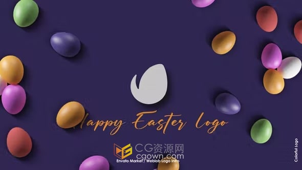 2023 Happy Easter复活节视频片头动画-AE模板