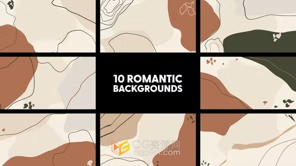 10组浪漫波西米亚画布背景视频素材动画-AE模板