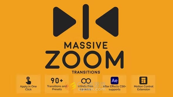 Massive Zoom Transitions AE脚本预设包90种缩放效果转场