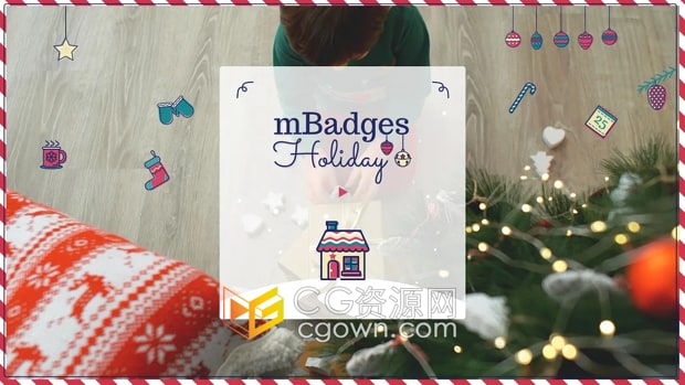 mBadges Holiday FCPX插件30种假期节日主题气氛标签徽章动画