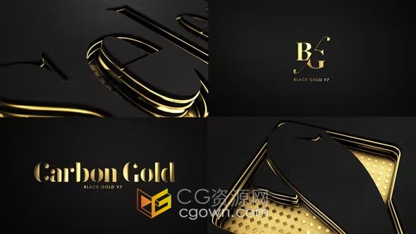 AE模板-碳金質(zhì)感電影標(biāo)志介紹Carbon Gold