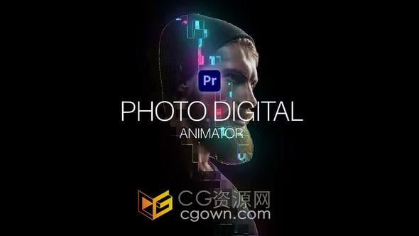 PR模板-像素粒子广告海报3d照片动画Photo Digital Animator