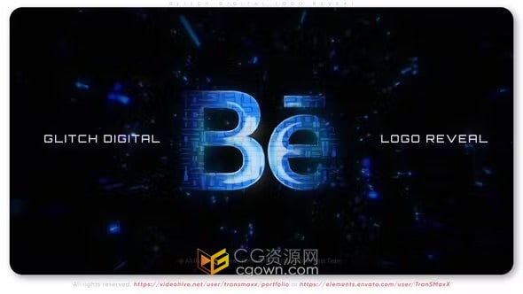 數(shù)字故障未來科技LOGO動畫視頻片頭-AE模板