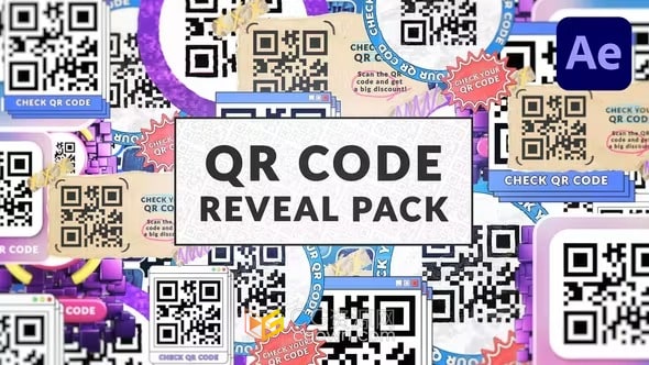 AE模板-二维码展示包QR Code Reveal Pack