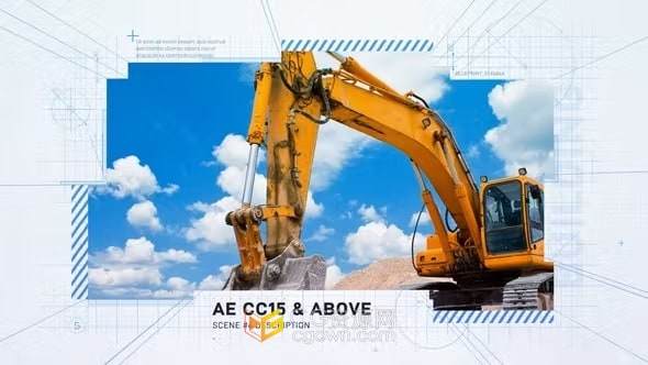 AE模板-商业地产工业发展规划线条草图建筑工地宣传片