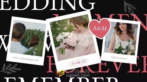 創(chuàng)意花卉元素婚禮請(qǐng)柬視頻動(dòng)態(tài)婚宴邀請(qǐng)函-AE模板