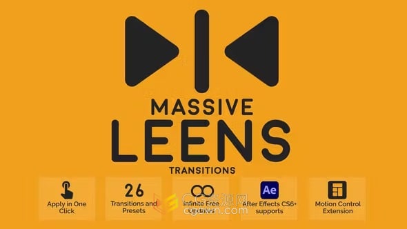 Massive Leens Transitions AE脚本预设包34种摄像机镜头扭曲转换