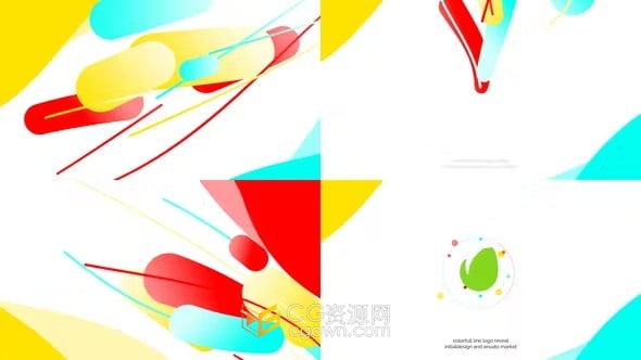 五顏六色線條圖形動(dòng)畫(huà)LOGO視頻效果-AE模板