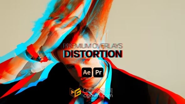 AE與PR模板-高級疊加失真濾鏡效果Premium Overlays Distortion