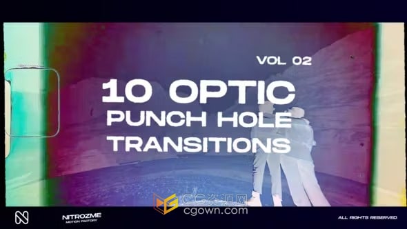 镜头捕捉光学过渡AE转场模板Punch Hole Optic Transitions Vol. 02