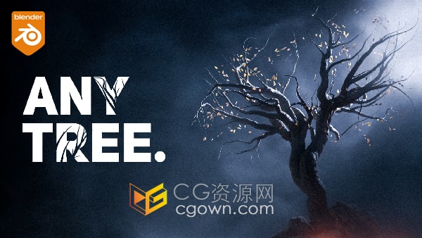 Blender插件Anytree v1.6.1自定義植物形狀建模工具