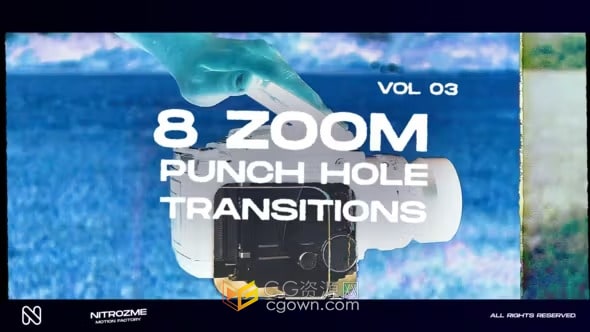 AE模板-打孔故障缩放过渡Punch Hole Zoom Transitions Vol. 03