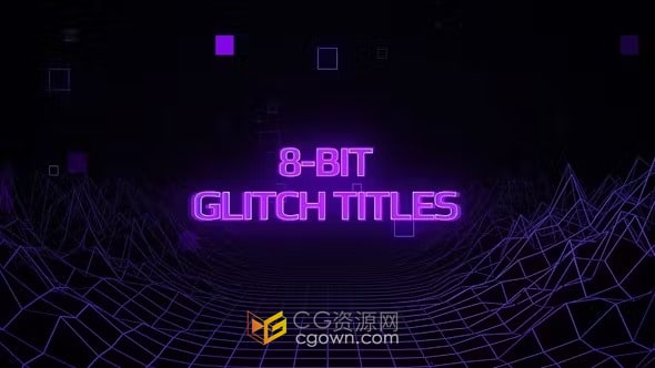 8-Bit Glitch Titles带有拉伸毛刺效果复古故障文本动画-AE与PR模板