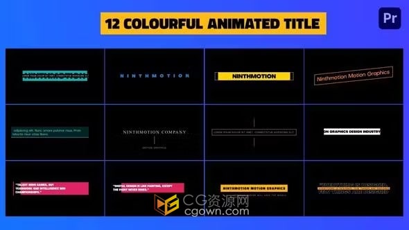 彩色动画标题 Premiere Pro 模板
