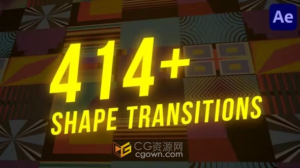 414+ Shape Transitions独特形状过渡效果-AE转场模板