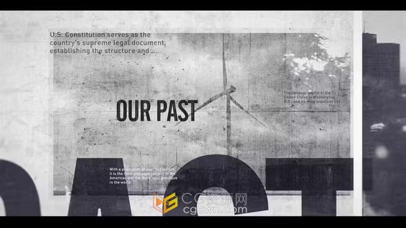 AE模板-标题阵列动画复古历史电影回忆预告片