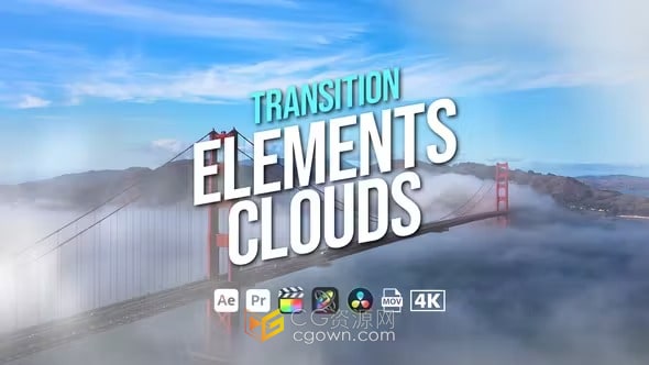 白云过渡元素Transition Elements Clouds-AE与PR转场模板