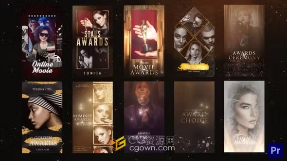 10个垂直版颁奖典礼动态宣传海报-PR短视频模板