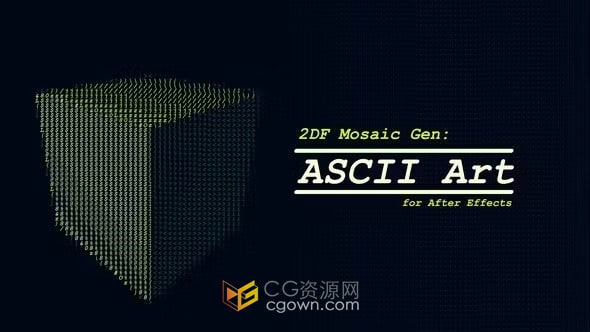 字符代码马赛克效果生成创建ASCII艺术动画和图像-AE模板