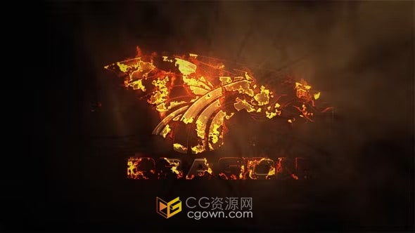 3D大气震撼火热灼烧LOGO动画-AE模板