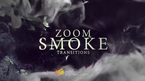 Zoom Smoke Transitions AE模板24种烟雾特效缩放转场过渡视频
