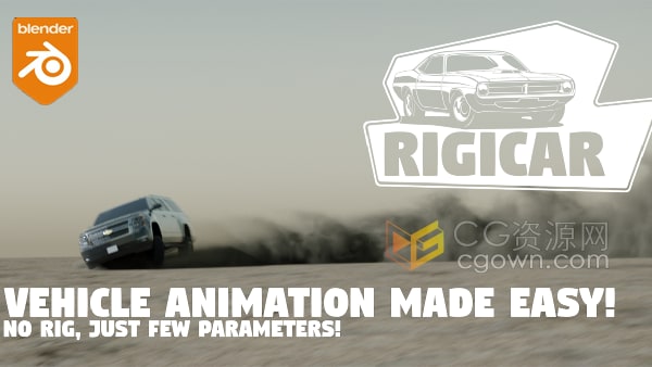 Blender插件Rigicar v2.2.0汽车车辆动画绑定工具