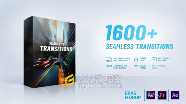 Seamless Transitions AE/PR模板1600种无缝过渡视频转场效果