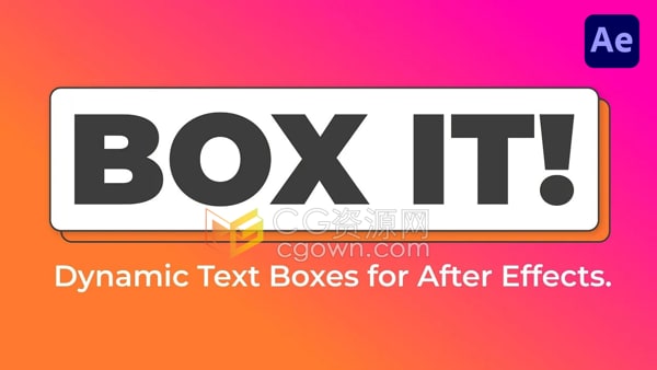 AE脚本Box It! v1.3.1自适应背景栏边框文字标题动画