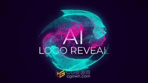 人工智能AI粒子标志技术LOGO动画-DR达芬奇模板