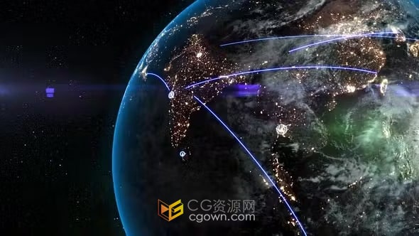 全球通信数字地球网络空间连接线科技数据背景视频素材