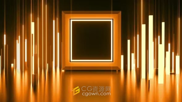 抽象的發(fā)光線條閃亮方框新潮科技背景-視頻素材