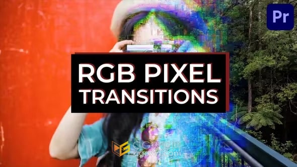 12種時尚抽象立方體RGB像素過渡-PR轉(zhuǎn)場模板