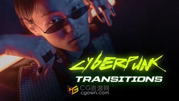 14组赛博朋克特效转场过渡PR模板 Cyberpunk Transitions