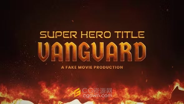 AE模板-炼狱般炽热火焰吞没屏幕场景超级英雄3D标题动画