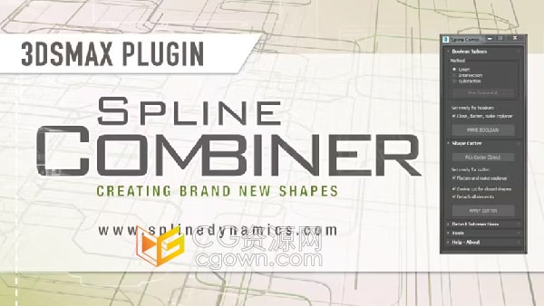 3ds Max插件Spline Combiner v1.20多样条曲线编辑工具