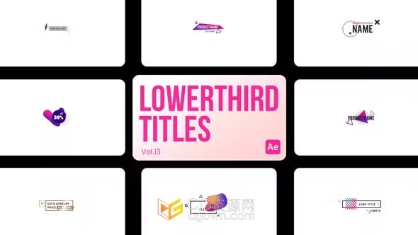 AE模板-Lowerthird 標題社交媒體視頻字幕企業(yè)描述介紹文本