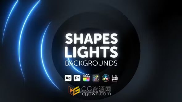 AE与PR模板-11个形状灯光背景Shapes Lights Backgrounds