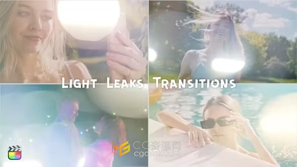 FCPX插件15组漏光过渡光效转场Light Leaks Transitions