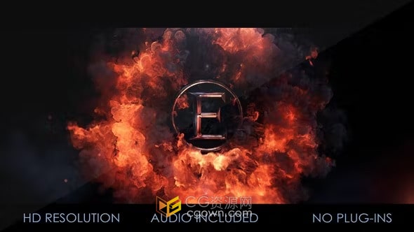 爆炸烟雾火焰特效金属LOGO片头动画视频AE模板-CG资源网 爆炸烟雾火焰特效金属LOGO片头动画视频AE模板