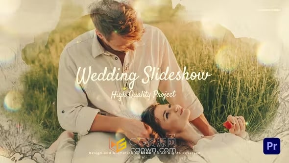 独特精美的结婚照片视频相册婚礼幻灯片下载-PR模板