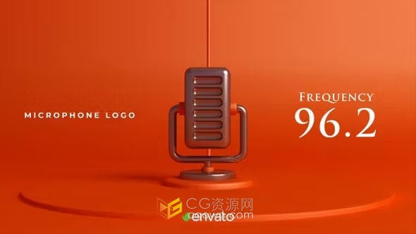 AE模板-麥克風(fēng)標(biāo)志LOGO廣播頻道音頻工作室介紹片頭