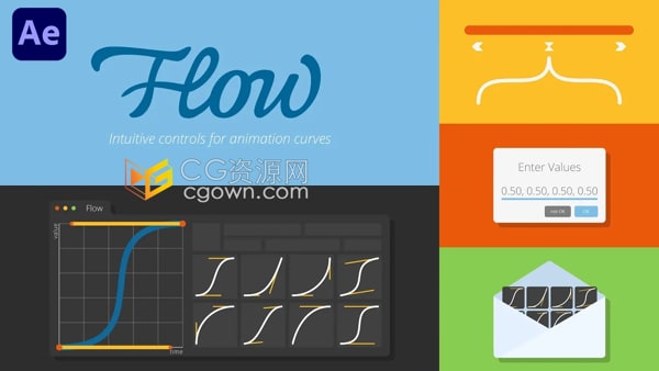 关键帧缓动曲线编辑器工具AE脚本Flow v1.5.2