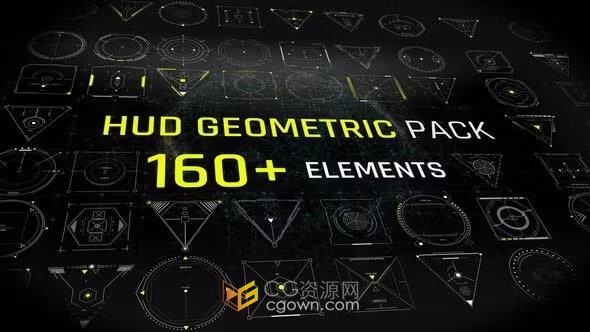 160+科技HUD几何元素免费下载-AE模板