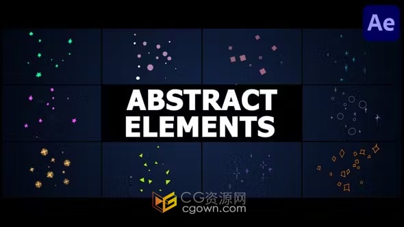 AE模板-萤火虫般闪耀火花粒子动画抽象动态循环叠加元素