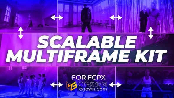 FCPX插件响应网格布局分屏动画Scalable Multiframe Kit